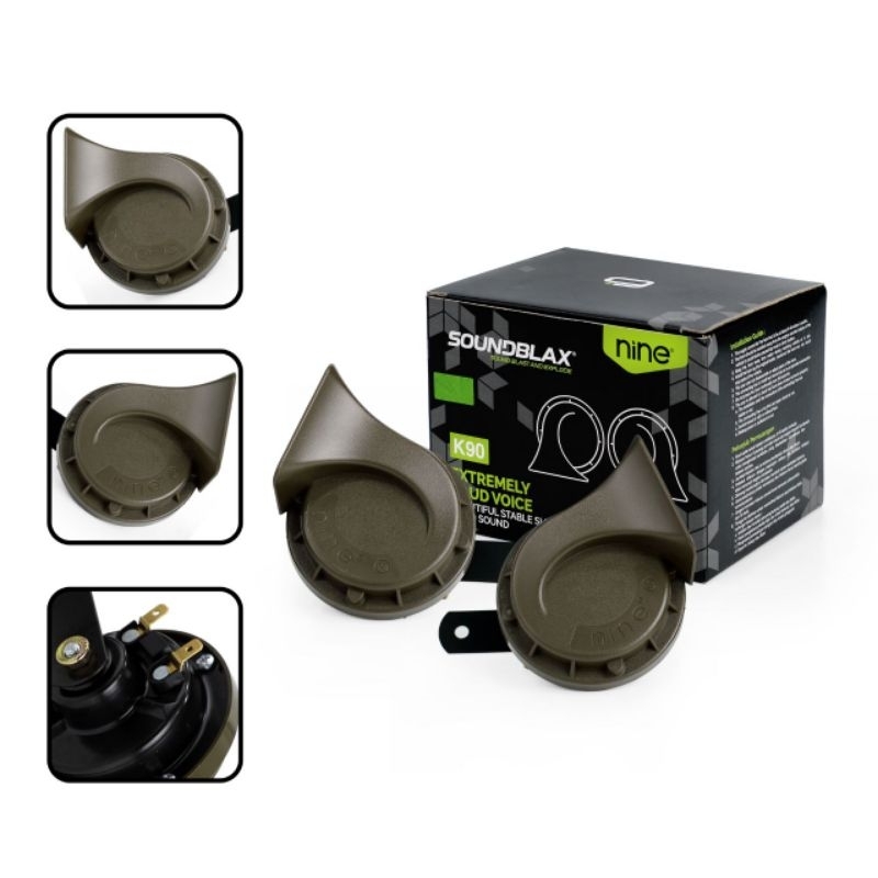 SOUND BLACX K80 K90 KLAKSON KEONG NINE DOWBLE HIGH/LOW MOBIL MOTOR WATERPROOF