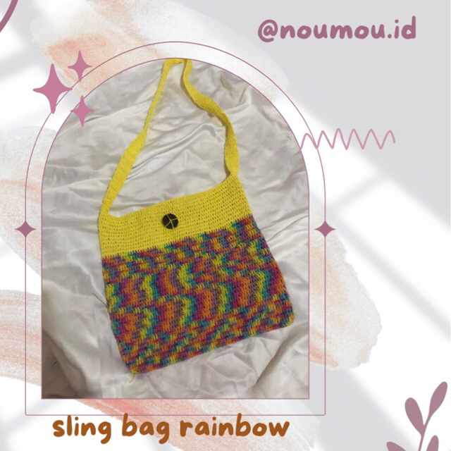slingbag rajut/ slingbag knit / tas rajut/ tas rainbow