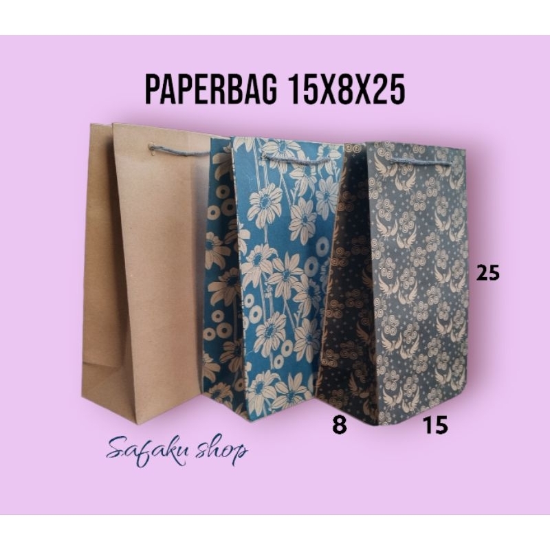 

Paperbag ukuran 15x8x25 (paper bag hatari) tas kertas hajatan, pernikahan, souvenir