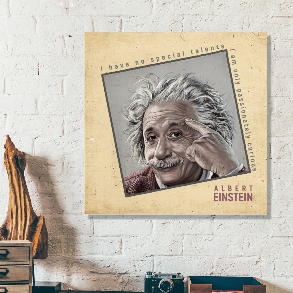 Poster albert einstein Hiasan dinding vintage minimalis