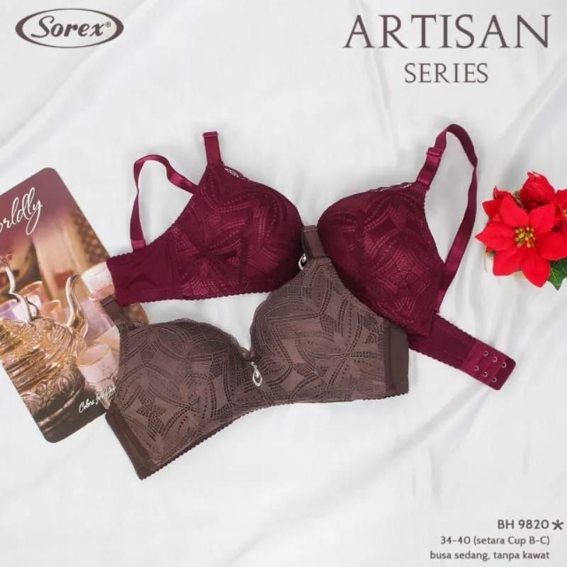 Bra Sorex Artisan Series Tanpa Kawat Busa Sedang BH 9820