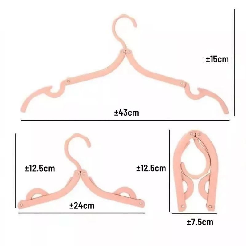 Hanger Lipat Gantungan Baju / Cantelan Jemuran Pakaian Baju Syal Hijab / Foldable