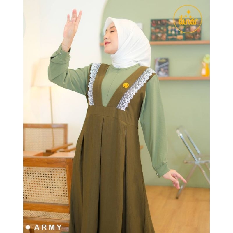 Abrina dress by Dinar gamis  crincle premium murah