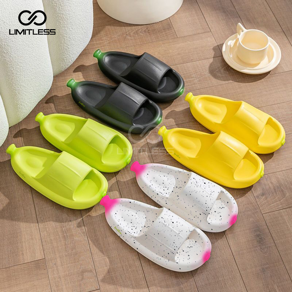 Sendal Banana Anak Slop Perempuan Laki Laki Sandal Anak Pisang Unisex Slip On Rumah Empuk Lucu Sandal Selop Pisang