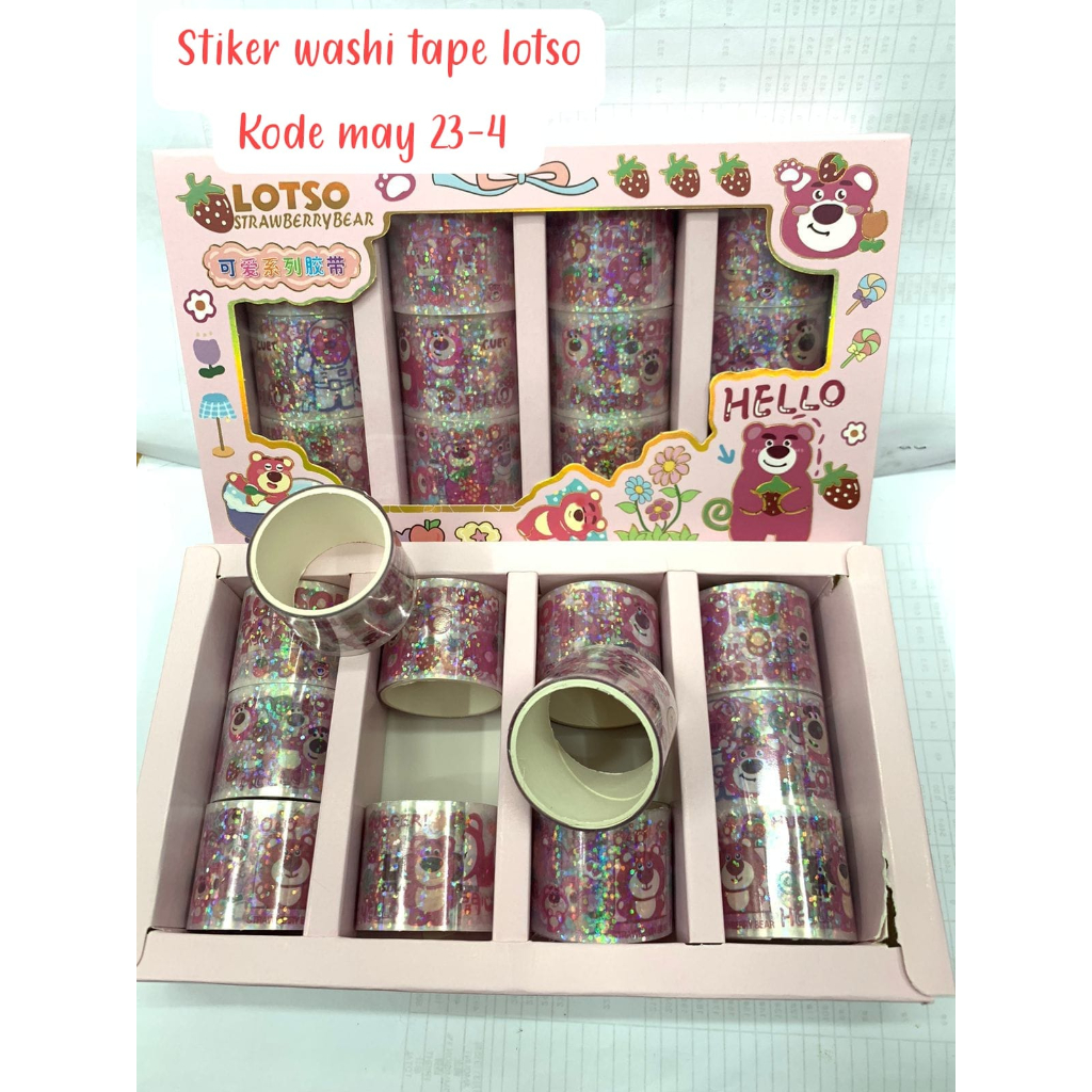 PAKET USAHA Stiker Sanrio Roll Momo Washi Tape Lucu Melody Kuromi Cinamonroll Mainan Anak Sticker Karakter Edukasi Lucu