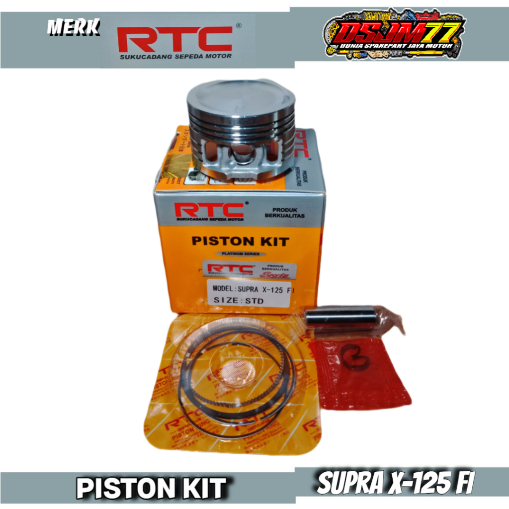 PISTON KIT SUPRA X 125 Fi SEHER KOMPLIT SUPRA X 125 Fi HIGH QUALITY RTC