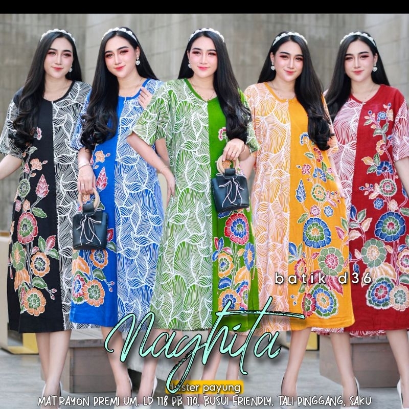 Daster cantik payung rayon Naghita ld 118 kekinian Murah Baju Tidur wanita dewasa cewek cewe ibu muda mama ayu cantik bagus berkualitas jumbo besar big size oversize  adem nyaman Busui motif terbaru tidak luntur busui friendly kekinian Alesha