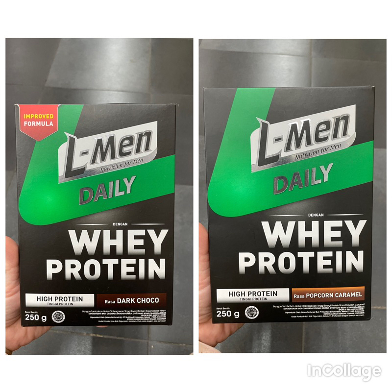 

L-Men Whey Daily Suplemen Tinggi Whey Protein Dark Chocolate/Popcorn Caramel 250 gr