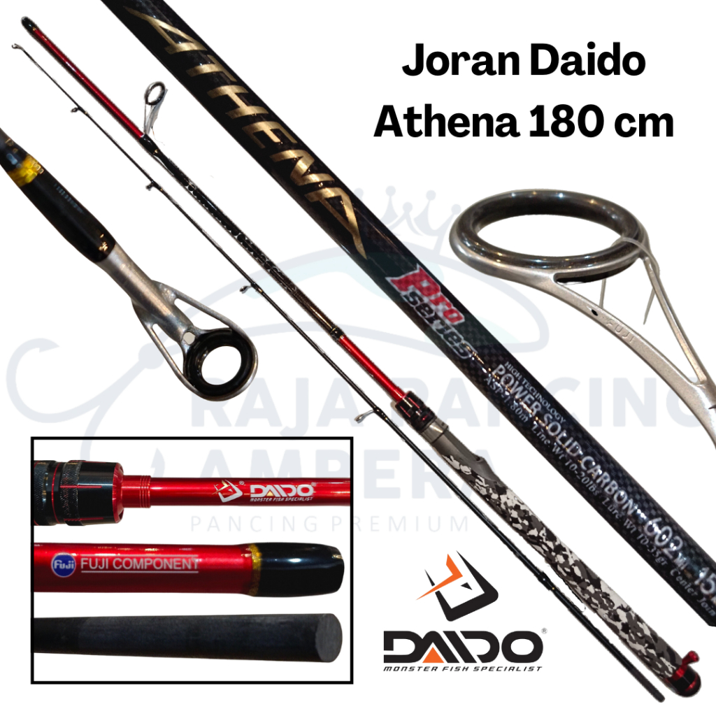Joran Daido Athena 180cm | Stik Pancing Carbon Solid Full FUJI FREE PACKING PIPA PARALON