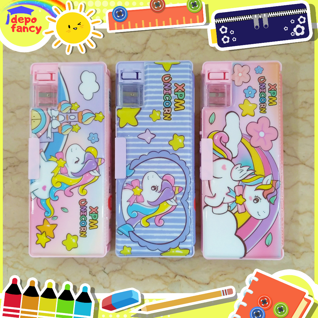 

Kotak Pensil Magnet + Rautan Pensil + KODE XPM-599-12 / Tempat Pensil / Pencil Case / Boks Pensil / Box Pen / Tepak Pensil