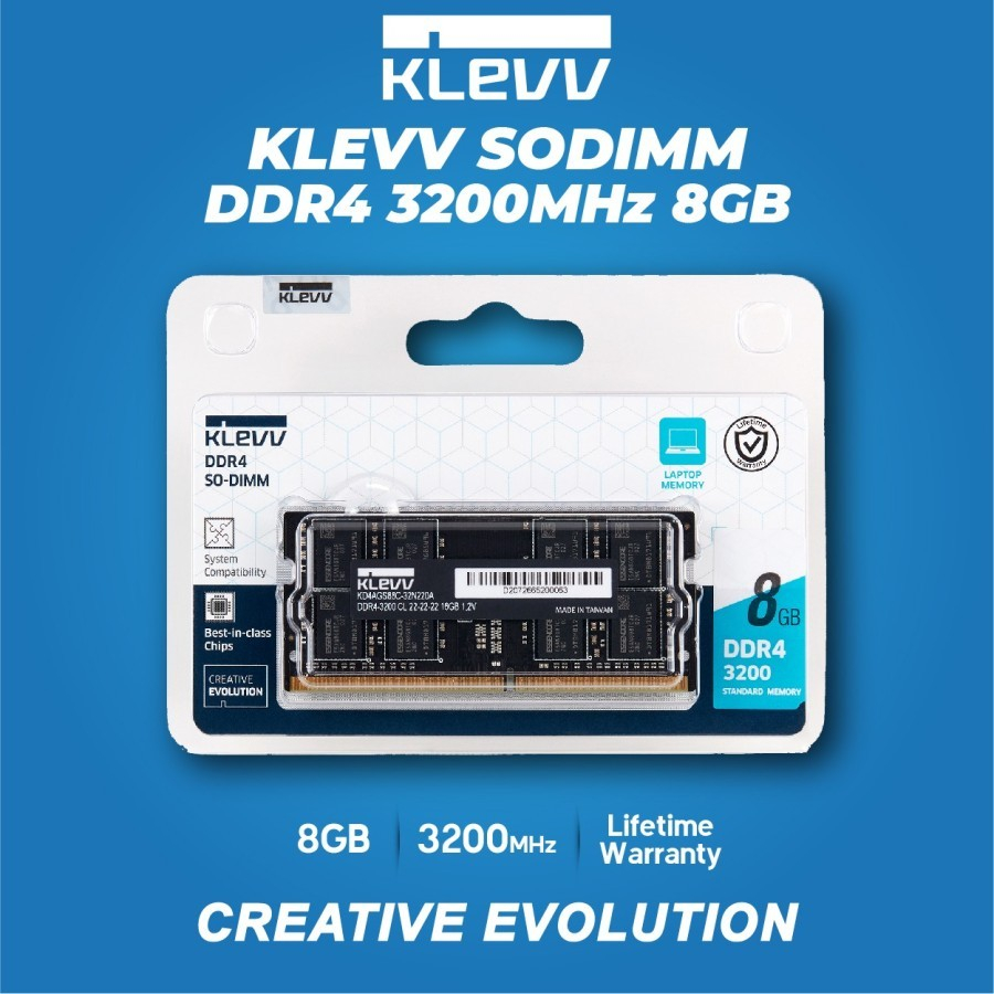 Klevv So-Dimm 8GB DDR4 3200Mhz - Ram Laptop DDR4 8GB PC25600