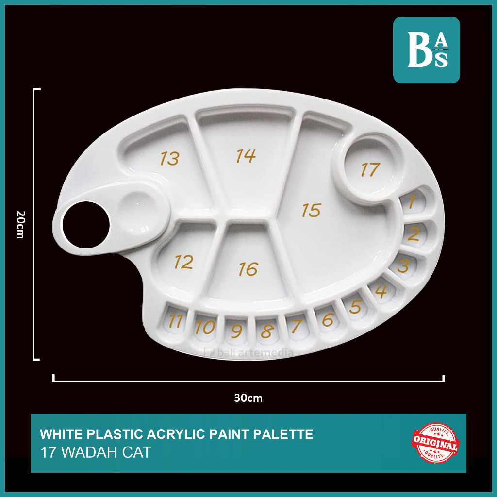 

Bali Art Supplies - Palet Lukis Plastik Warna Putih - White Plastic Acrylic Paint Palette