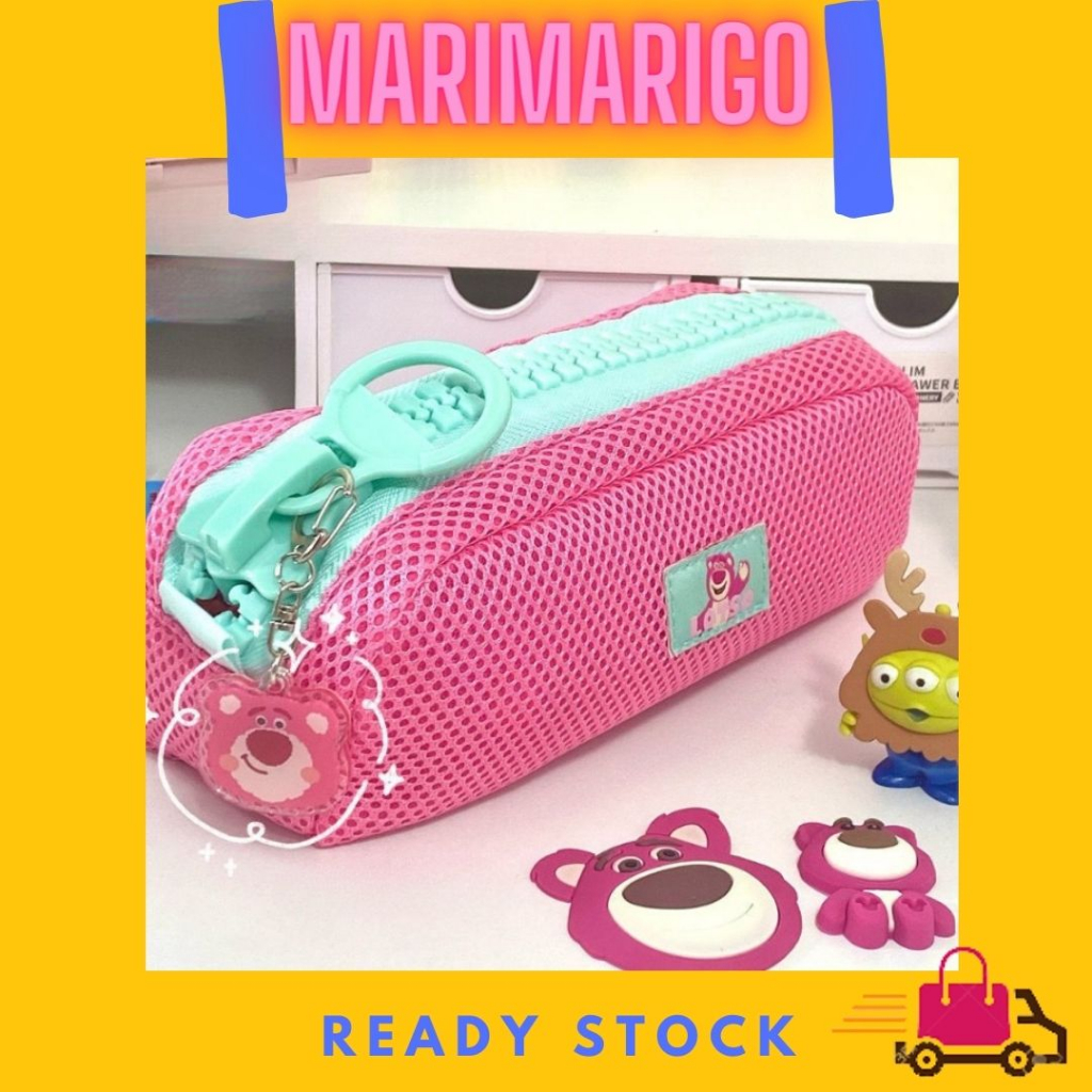 

Kotak Pensil Zipper Lucu Tempat Pensil Anak Sekolah Japanese Karakter Lotso Bear & Toy Story 3eyes Pencil Case Cute Bear Large Capacity Student Stationery