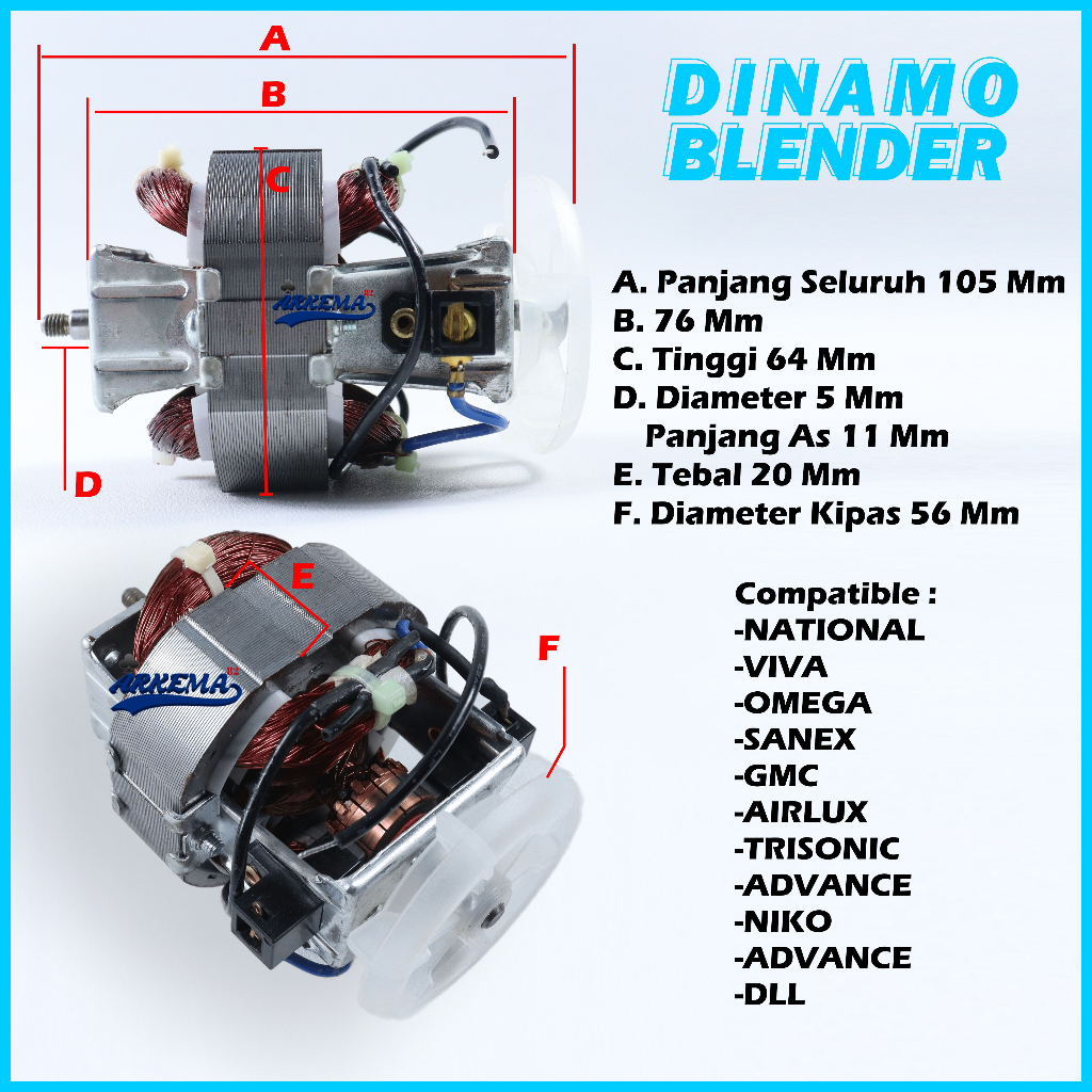 DINAMO BLENDER MULTI NATIONAL PLUS KIPAS | MOTOR BLANDER RRT NATIONAL | BLENDER RRT UNIVERSAL - arkema