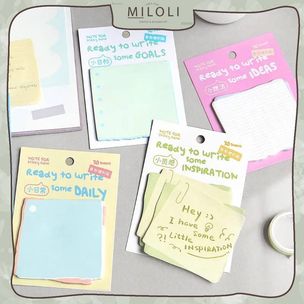 

[MILOLI] 30Lembar READY TO WRITE SOME IDEAS Memo Pad Note Paper Notepad - C0040