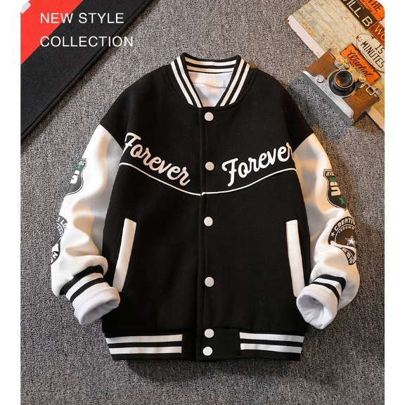 Lengan panjang baseballjacket FOREVER korea style Jaketpremium import