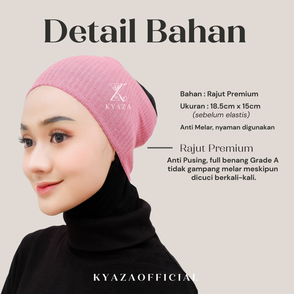 Inner Rajut Polos Premium Knit Bandana, Ciput Rajut, Inner Rajut, Daleman Hijab