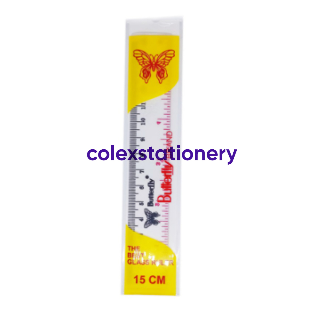 Penggaris / Rol Murah Plastik Ruler Ukuran 15cm - 30cm Butterfly (1 Pcs)