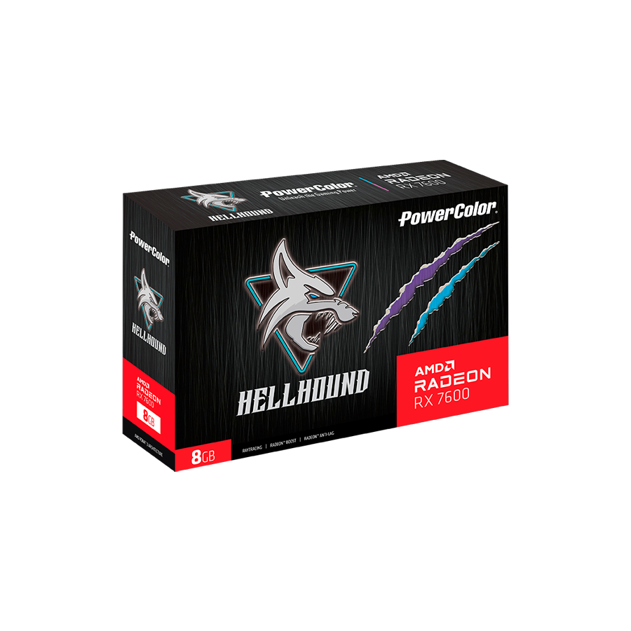 VGA POWERCOLOR RADEON RX 7600 8GB D6 Hellhound | RX7600 8GB GDDR6