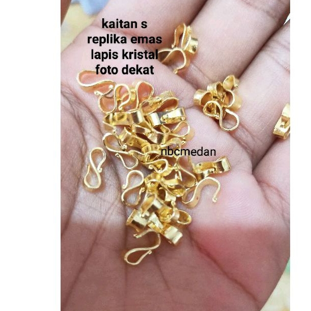 Kaitan s replika emas 24 k lapis kristal,harga perbiji