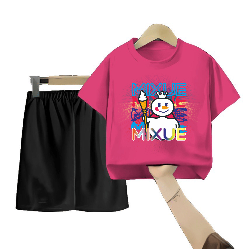 Setelan Kaos Anak Tanggung Jumbo Mixue Grafic XXL-3XL
