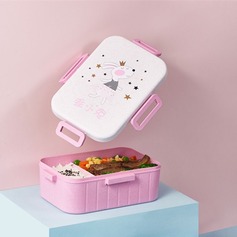 Kotak Makan Lunch Box Bento Motif Beruang Kelinci 2 Sekat BPA Free