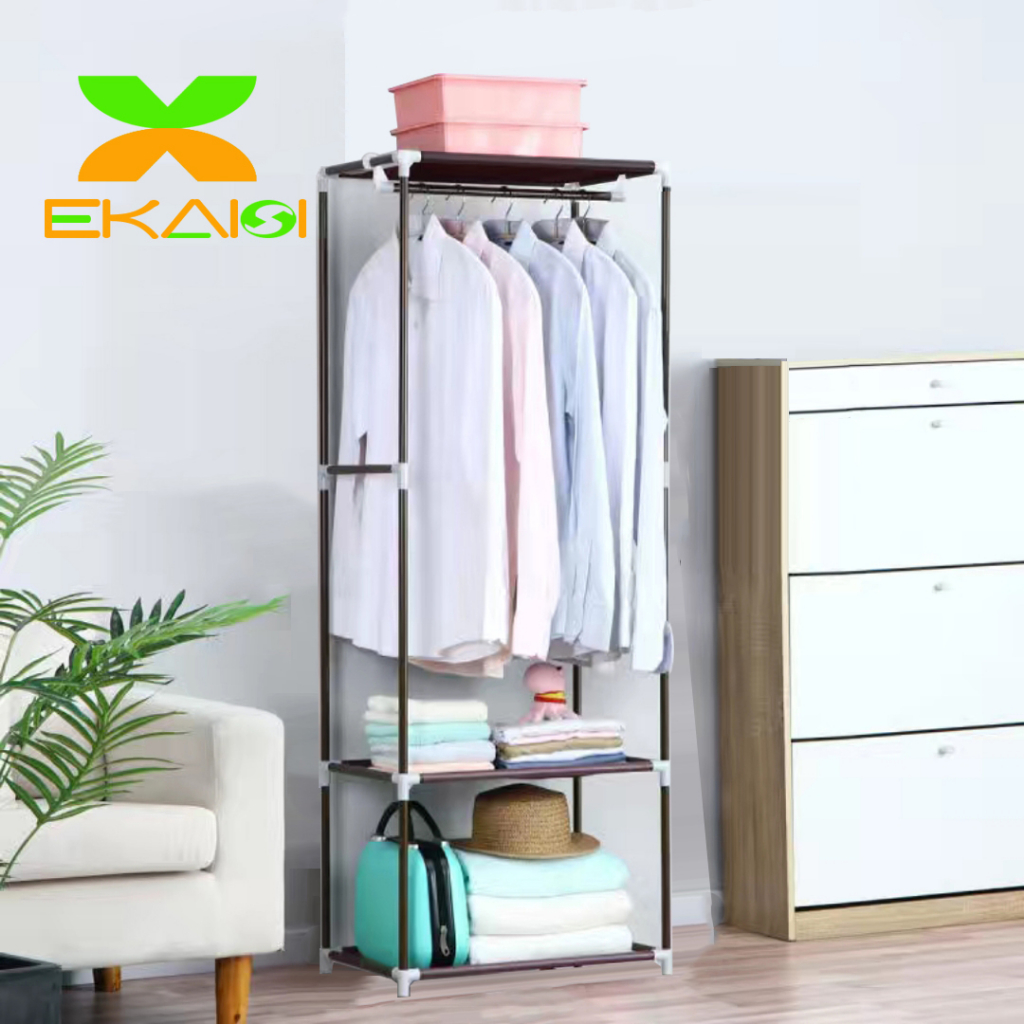 Ekaisi rak stand hanger kotak rak serbaguna rak gantungan baju