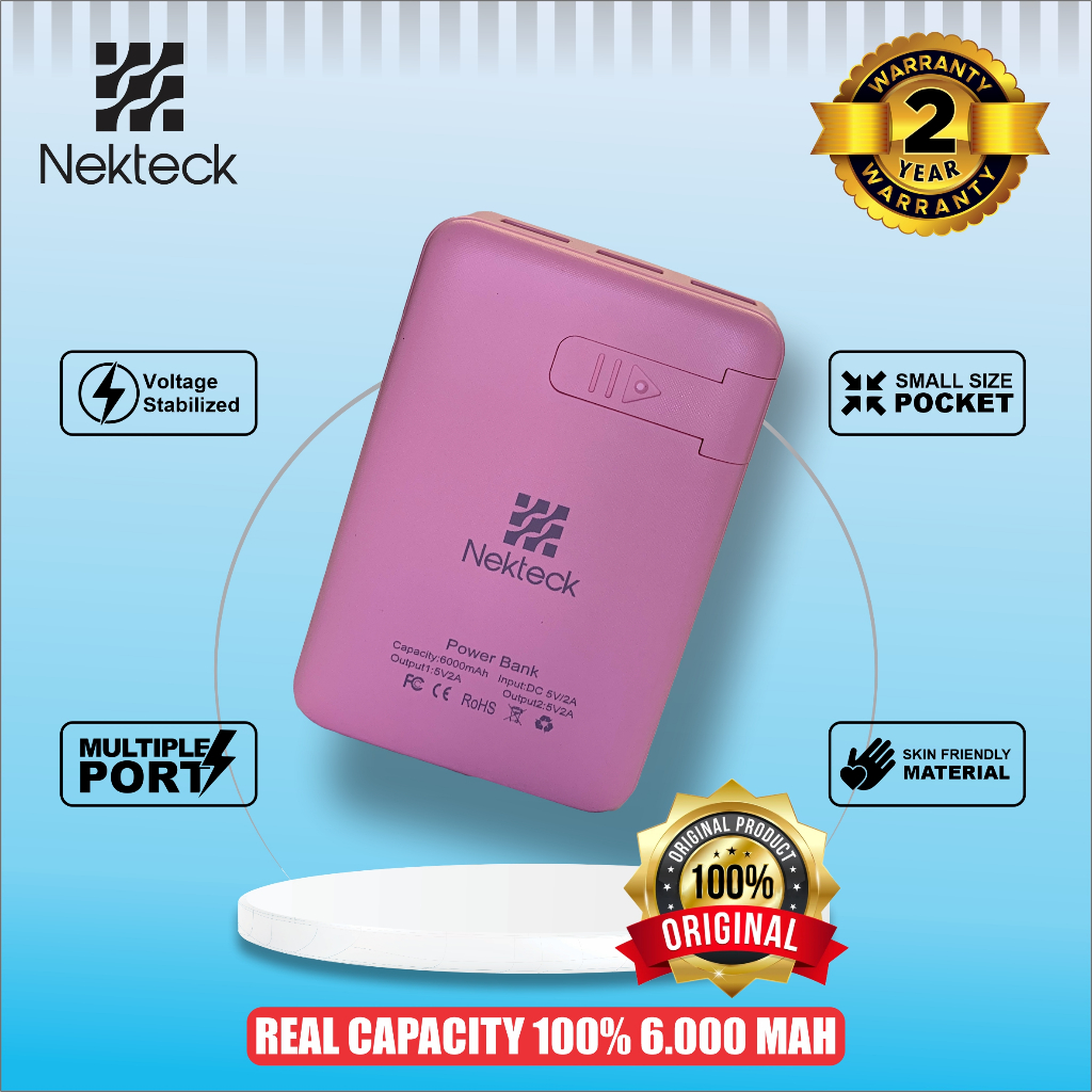 NEW POWERBANK /POWER BANK MOTIF KARTUN  TERLUCU 3 USB NEKTECK REAL KAPASITAS 6000 MAH TELARIS