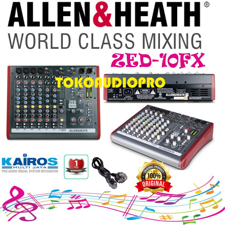 Mixer Allen & Heath ZED 10FX 10 Channel USB Mixer with Effect Original Zed10Fx