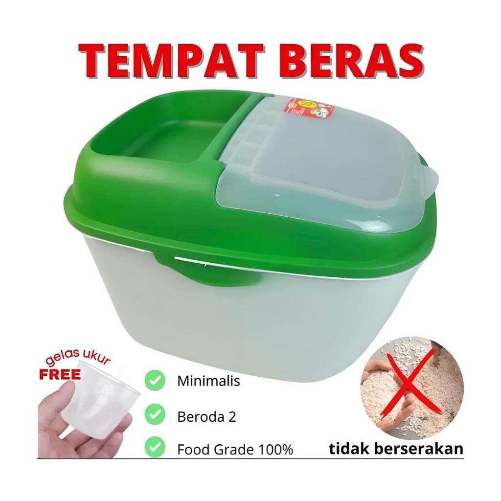 RICE BOX TABITHA 10 LITER TEMPAT PENYIMPANAN BERAS SERBAGUNA FBL