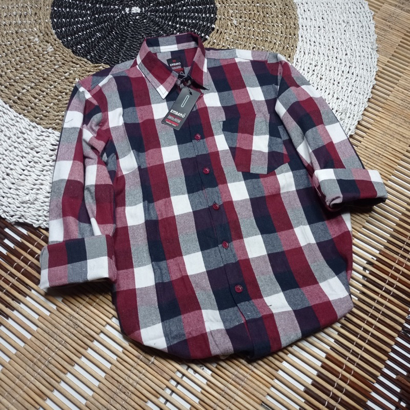 kemeja flanel embano pria lengan panjang terbaru /kemeja panjang motif kotak premium