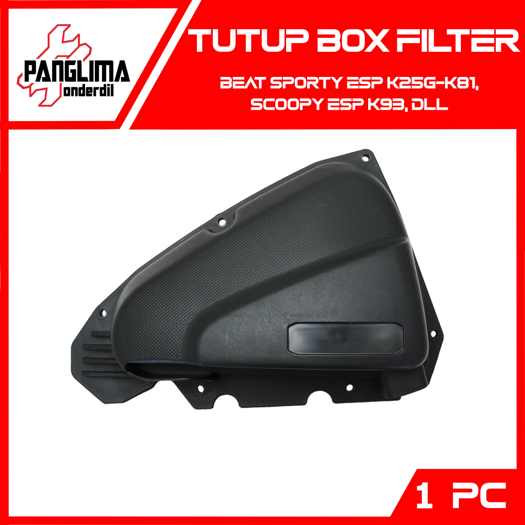 Tutup Box Filter Scoopy eSP K93 2017-2020 &amp; Beat Sporty eSP K25 K81 2014-2020 &amp; Vario 110 eSP 2015-2019 Cover Penutup Boks Saringan Hawa Udara Hitam