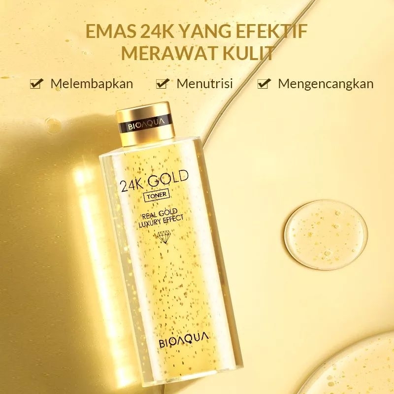 BIOAQUA 24K Gold Toner Real Gold Luxury Effect 300 ml