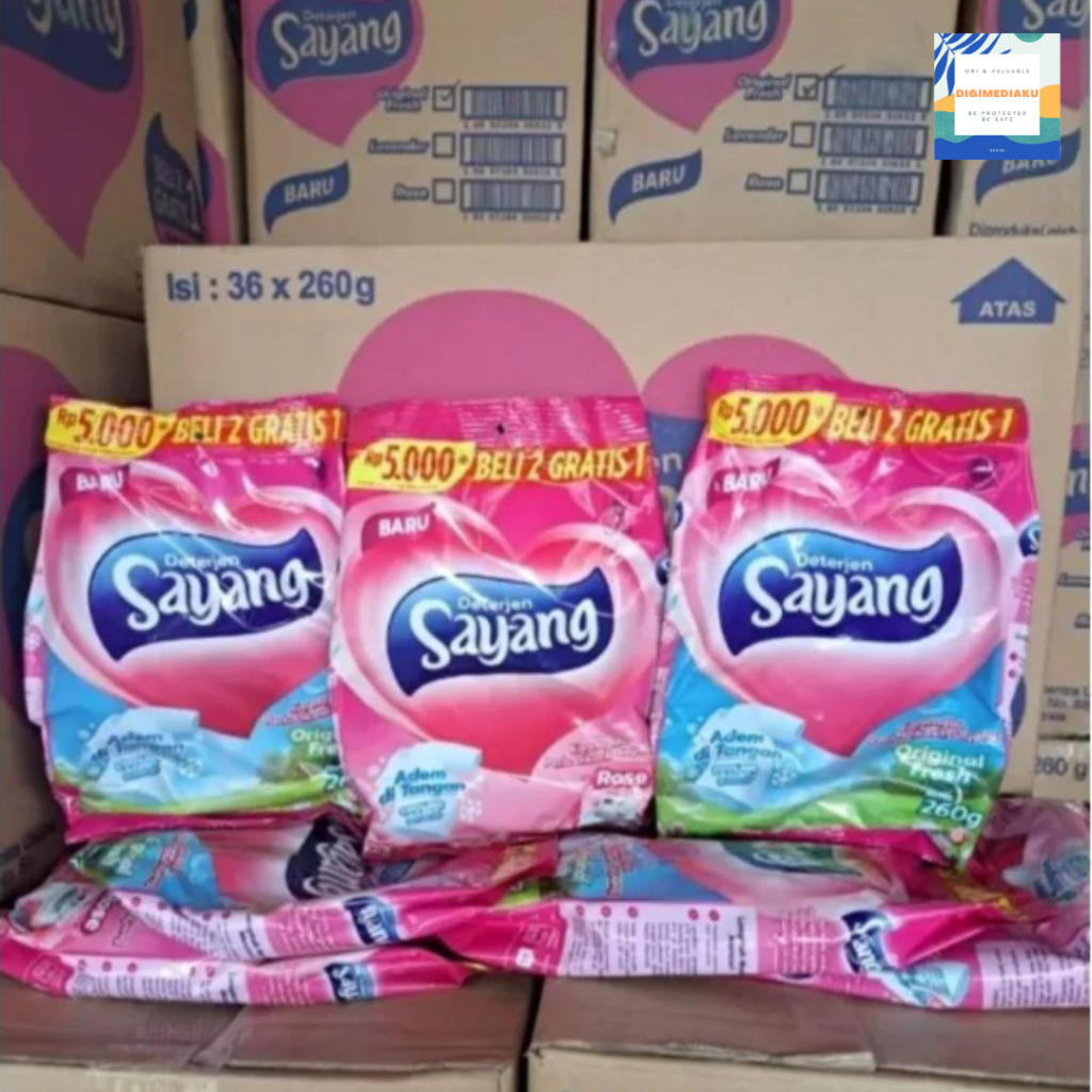 Sayang Powder Detergent 260 gr DETERGEN SAYANG 260 gr DETERJEN SAYANG 260 gr DETERGEN BUBUK DETERJEN BUBUK 260gr