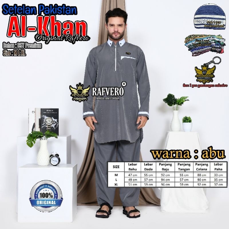 Setelan Pakistan Al Khan ORIGINAL RAFVERO - Setelan Baju Muslim Pria