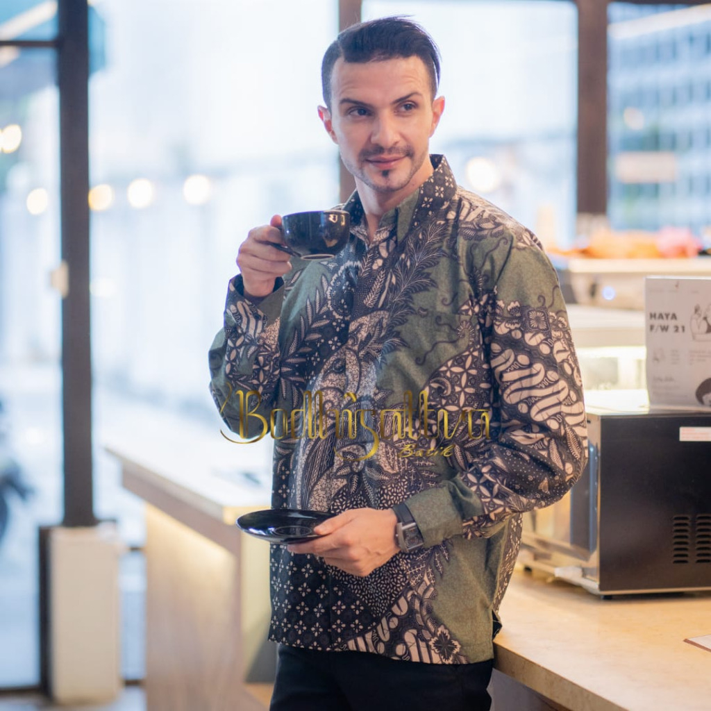 KEMEJA BATIK PRIA LENGAN PANJANG SIZE M L XL XXL BSWART batik HRB026