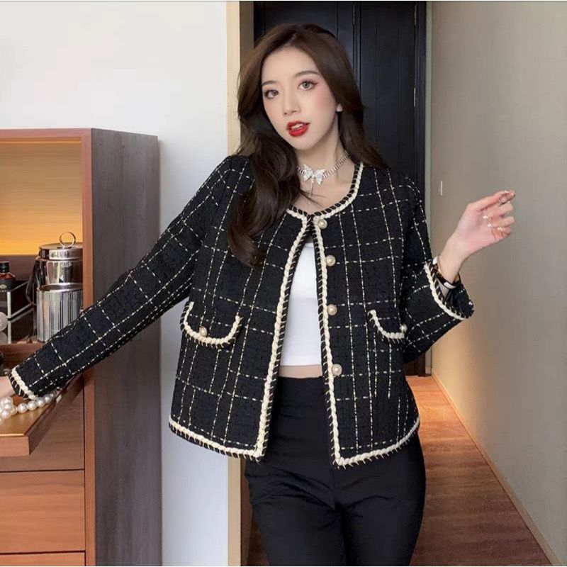 MONIC BLAZER TWEED KOREAN LOOK FULL FURING