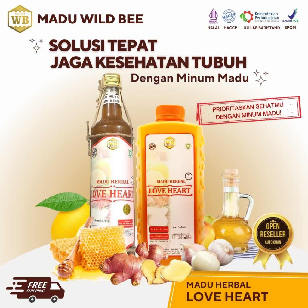 

Madu Love Heart / Madu Herbal-Garansi Murni- Wild Bee - Jumbo