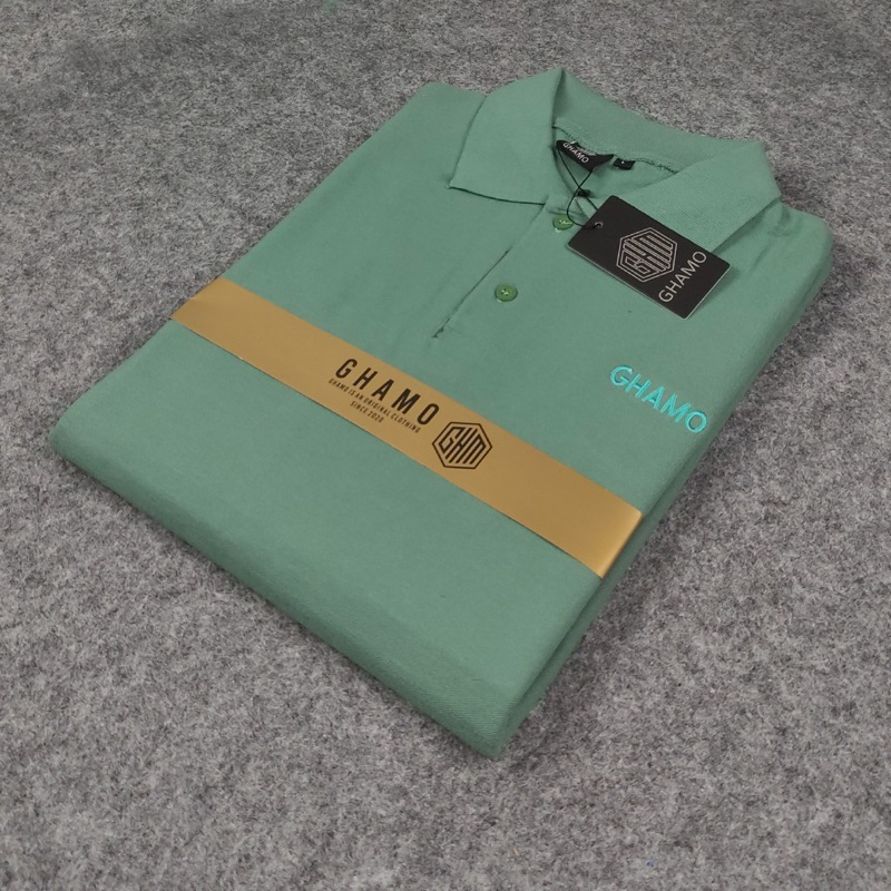 kaos polo jumbo kerah premium bordir full tag adan lebel