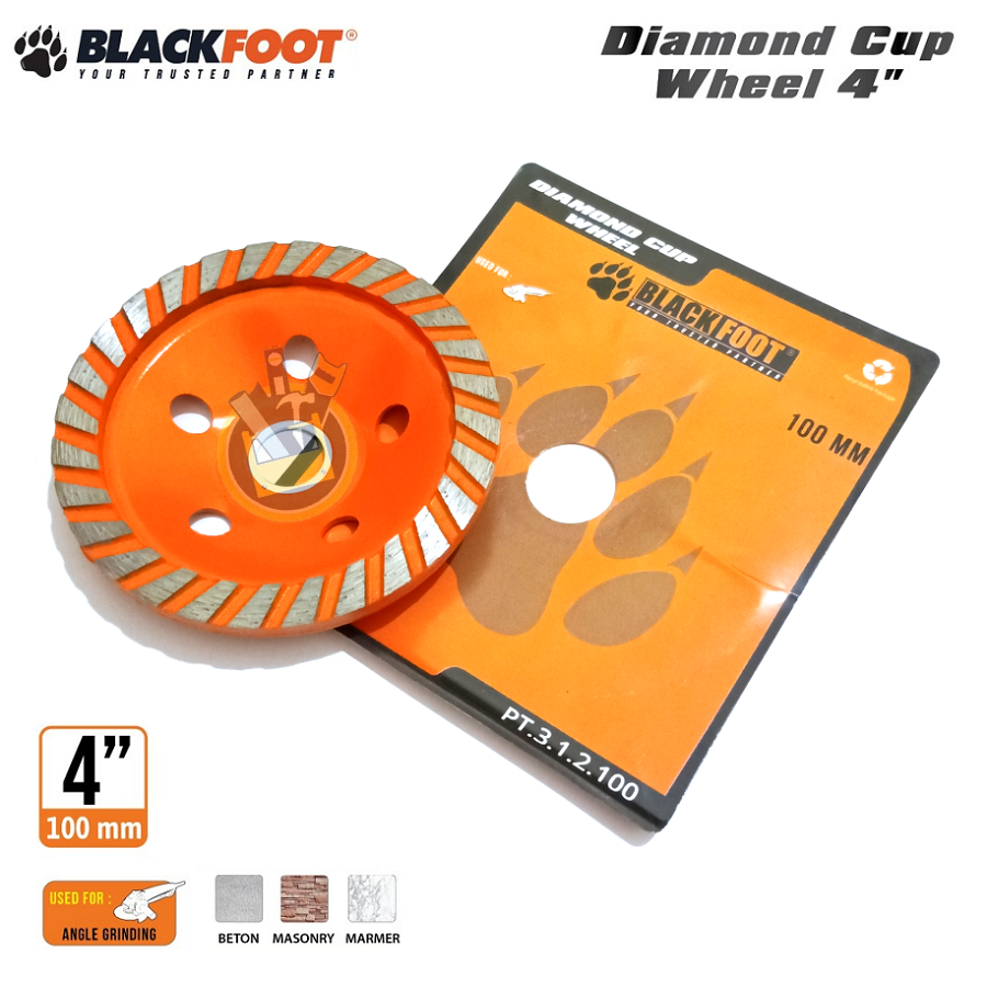 BLACKFOOT Diamond Cup Wheel 4 inch 10mm Cup Grinding Wheel 100 mm Diamond Cup Wheel Turbo 4&quot; Inch