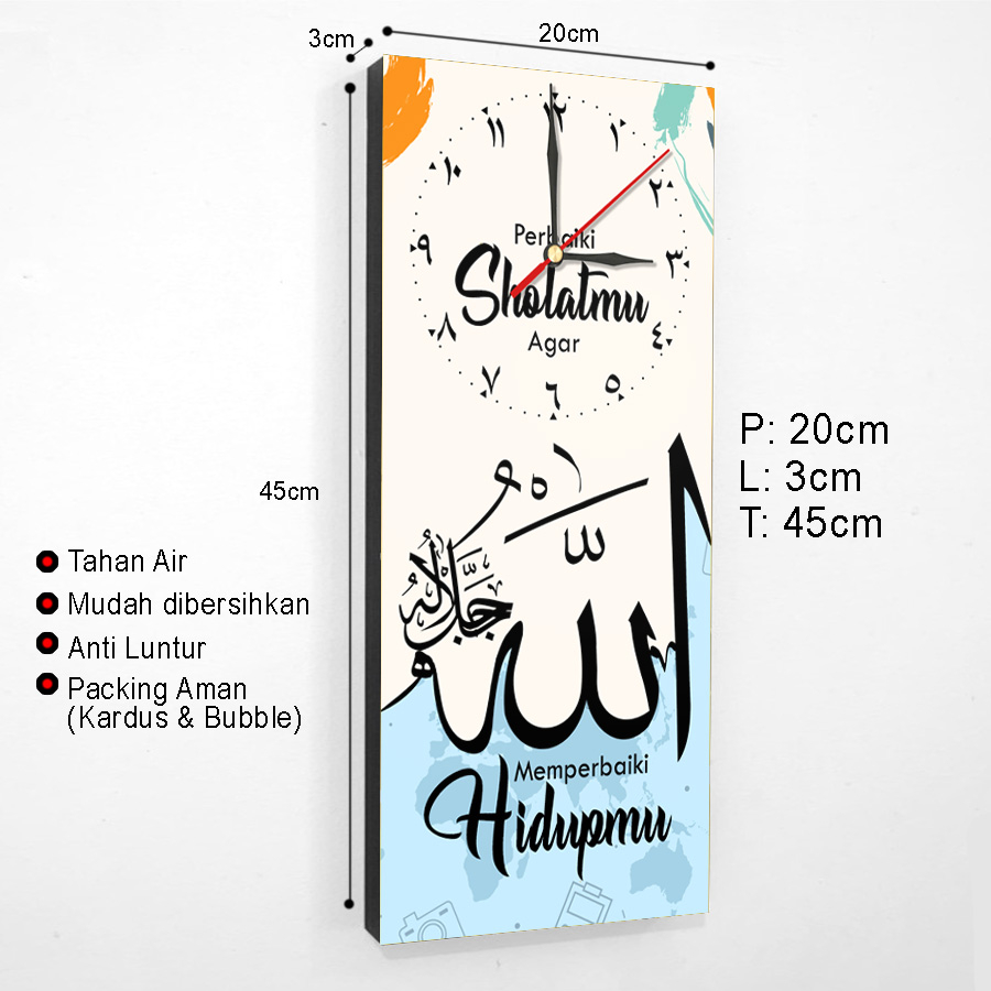 Jam Dinding Quotes Motivasi Islami Aesthetic Hiasan Dekorasi Pajangan Dinding