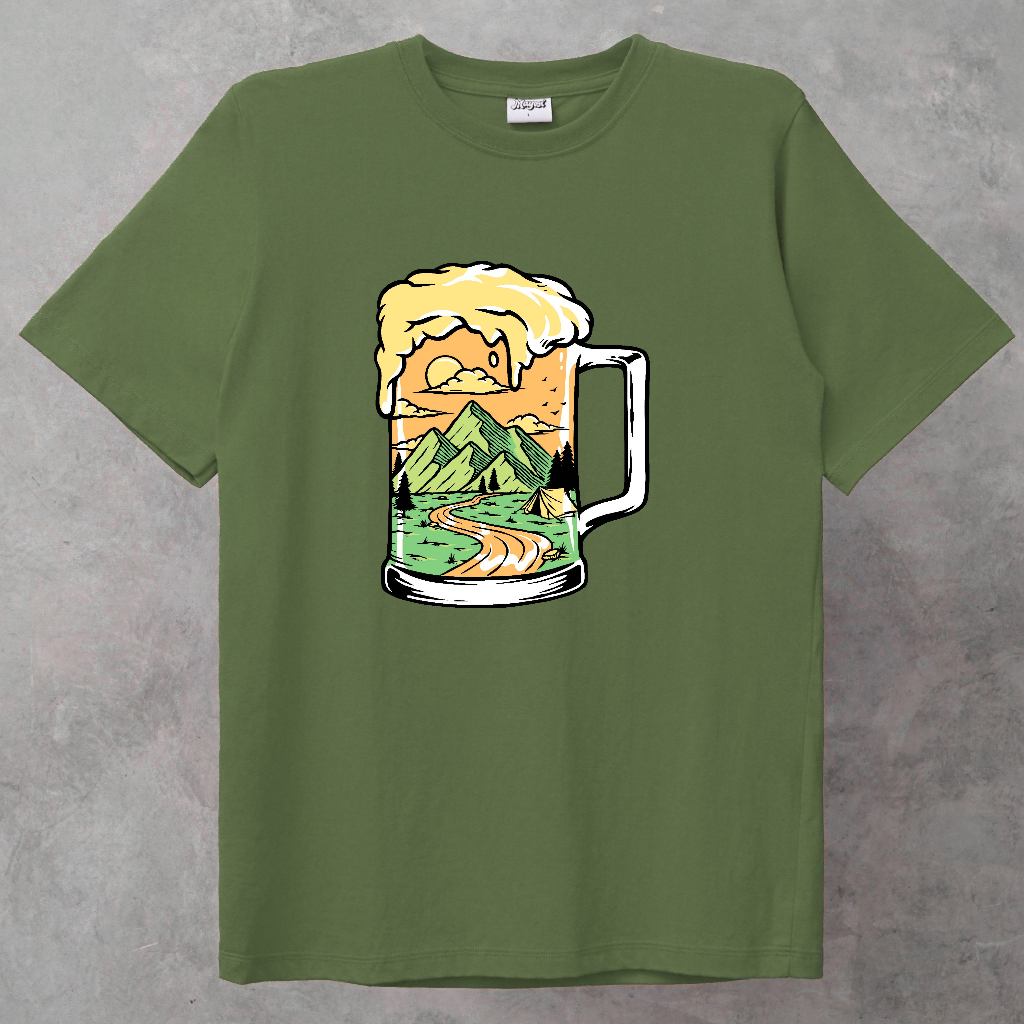 Mayosi T-shirt Drinking beer on the mountain