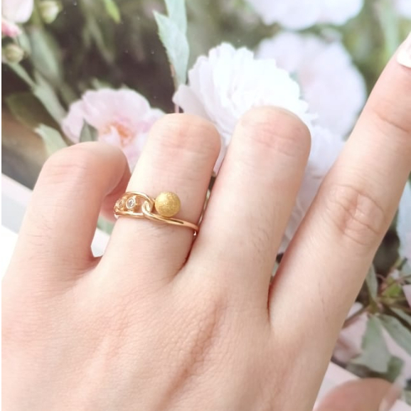 Cincin bola doff lato-lato cincin emas abola pasir 8karat