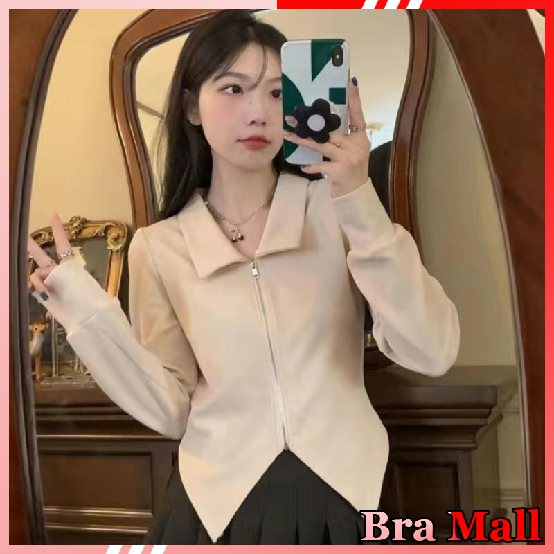 【 Bra Mall 】BJ-018 Korea style lengan panjang wanita crop top