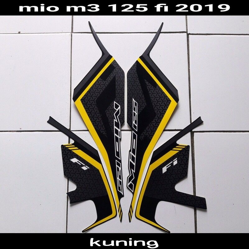striping yamaha mio m3 125 fi tahun 2019 warna kuning