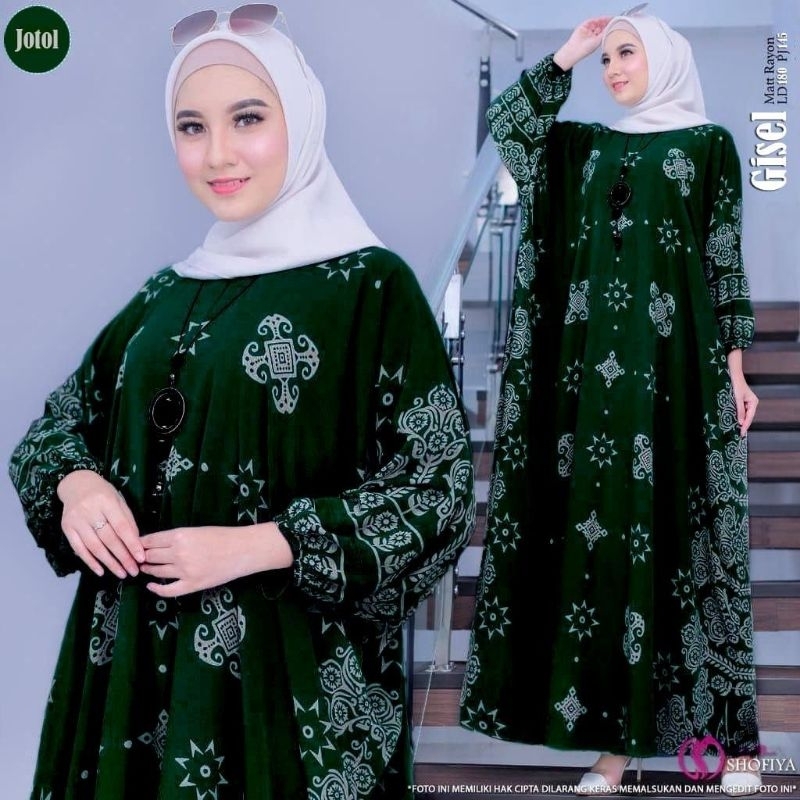 KAFTAN JUMBO BISA UNTUK SERAGAM LEBARAN MOTIF GITHA WARNA LENGKAP