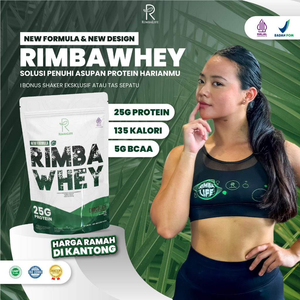 Rimbalife Rimba Whey 2lbs 3lbs Susu Whey Protein Concentrate Isolate Fitness Halal BPOM Rimbawhey Penambah Massa Otot Master Whey