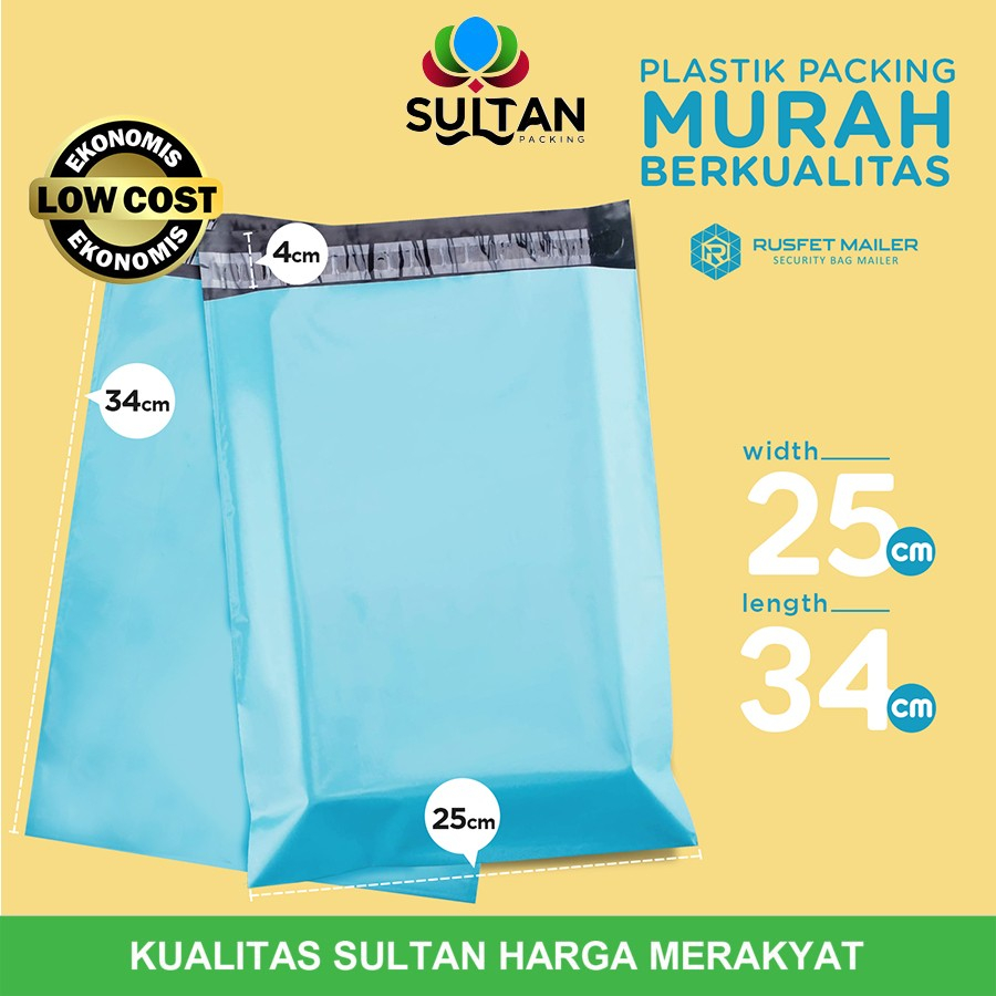 

Plastik Polymailer Pack LOW COST Amplop Polimailer BLUE Rusfet 25x35cm