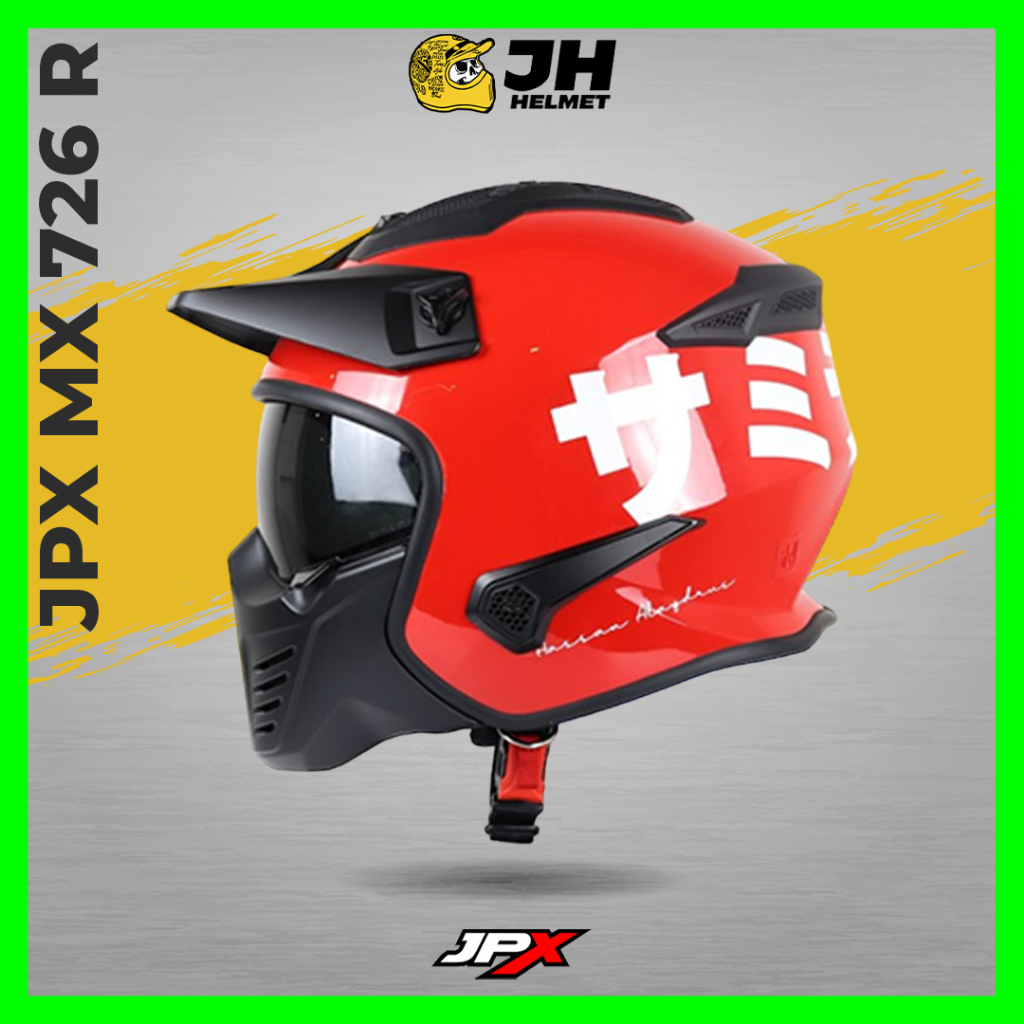 Helm JPX MX 762R BABA Red Ferrari Glossy | Helm Full Face | Jual Helm