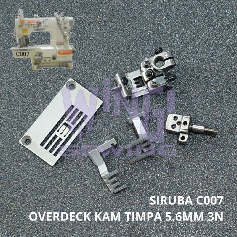 Gauge Set SIRUBA C007 4x4 5.6MM 3 Jarum Mesin Jahit Overdeck Kam Timpa
